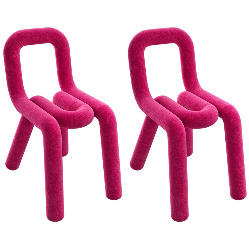 Chaises de salle à manger style contemporain Chaises d'appoint sans accoudoirs avec pieds en métal (Ensemble de 2)