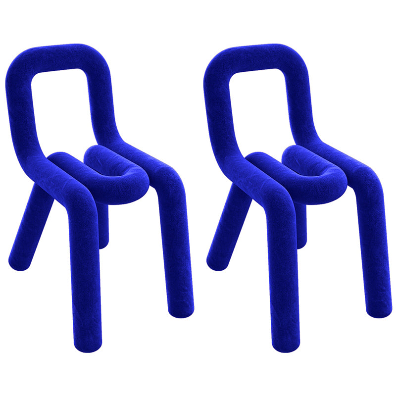 Chaises de salle à manger style contemporain Chaises d'appoint sans accoudoirs avec pieds en métal (Ensemble de 2)