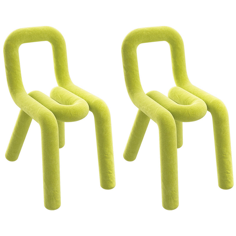 Chaises de salle à manger style contemporain Chaises d'appoint sans accoudoirs avec pieds en métal (Ensemble de 2)