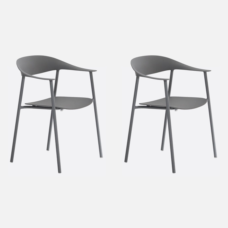 Finishale mate Scandinave Dining Arm Chaise Plastique Plastique Open Doss Dining Chaise