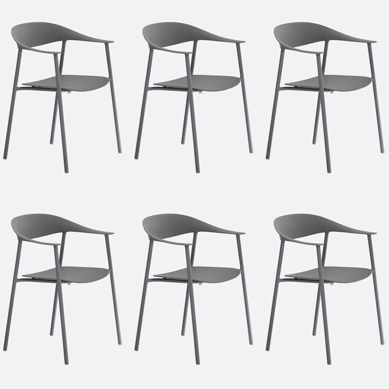 Finishale mate Scandinave Dining Arm Chaise Plastique Plastique Open Doss Dining Chaise
