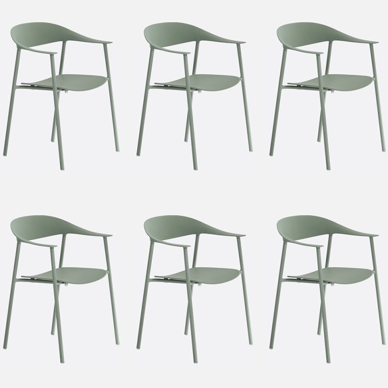 Finishale mate Scandinave Dining Arm Chaise Plastique Plastique Open Doss Dining Chaise
