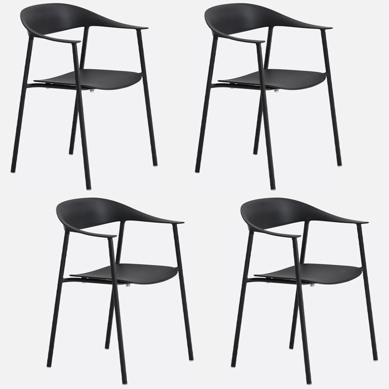 Finishale mate Scandinave Dining Arm Chaise Plastique Plastique Open Doss Dining Chaise