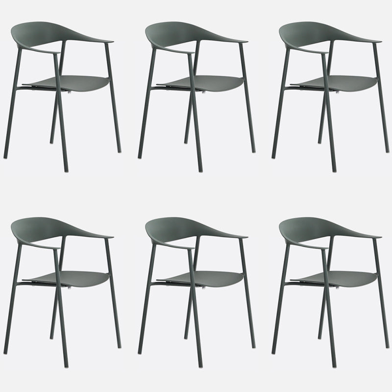 Finishale mate Scandinave Dining Arm Chaise Plastique Plastique Open Doss Dining Chaise