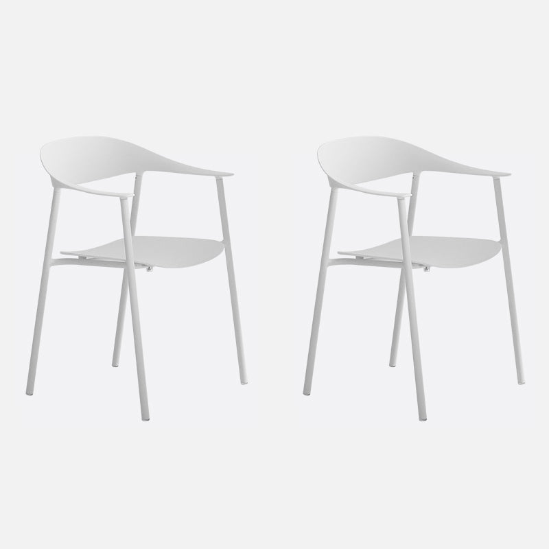 Finishale mate Scandinave Dining Arm Chaise Plastique Plastique Open Doss Dining Chaise