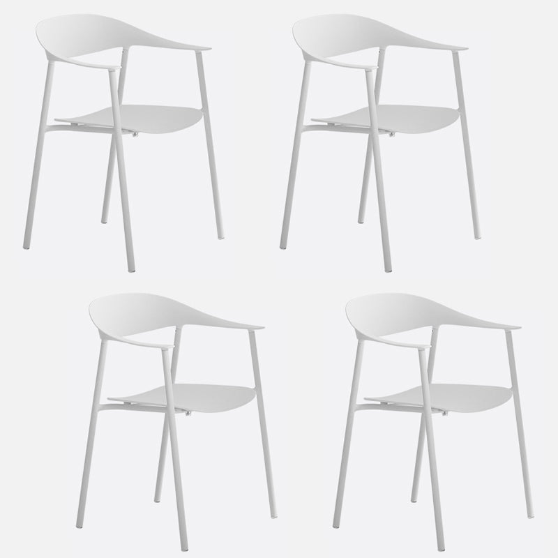 Finishale mate Scandinave Dining Arm Chaise Plastique Plastique Open Doss Dining Chaise