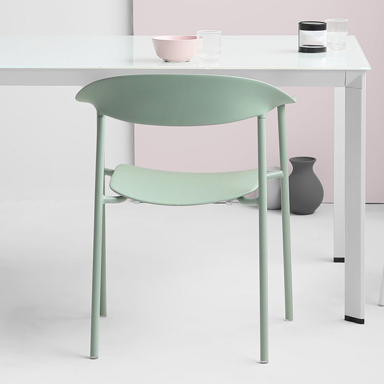 Finishale mate Scandinave Dining Arm Chaise Plastique Plastique Open Doss Dining Chaise