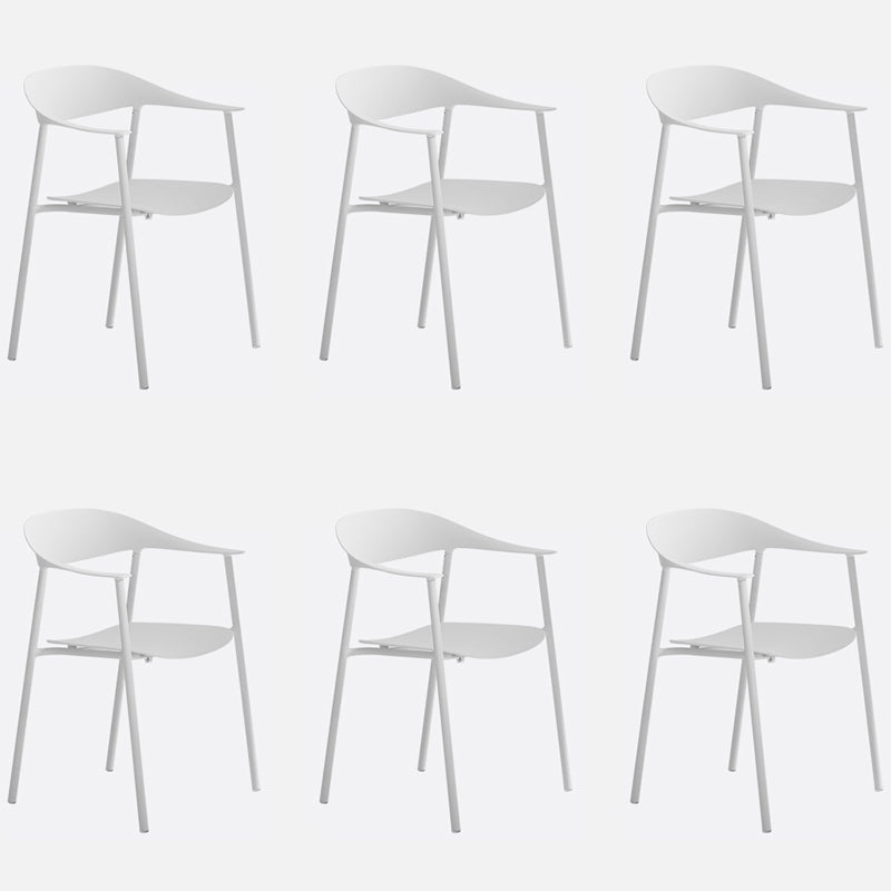 Finishale mate Scandinave Dining Arm Chaise Plastique Plastique Open Doss Dining Chaise