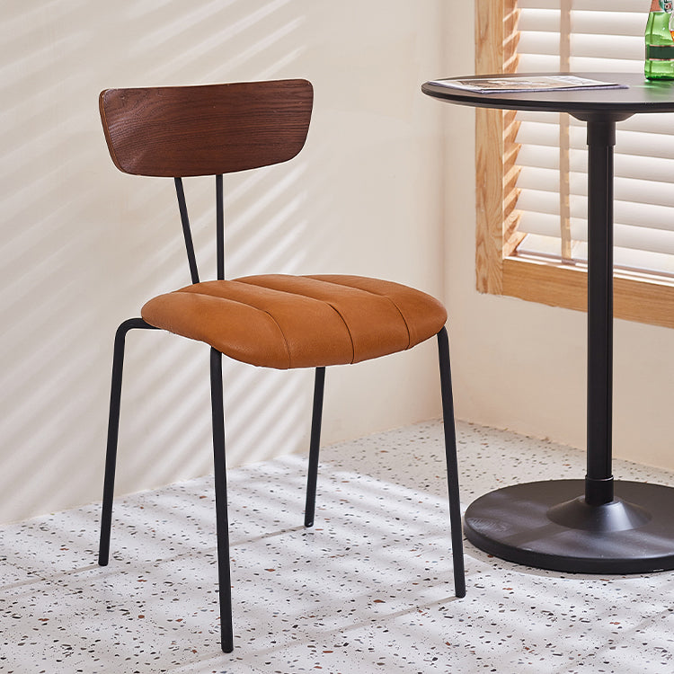 Chaise de salle à manger de style industriel, chaises latérales de cuisine sans accoudoirs avec pieds en métal
