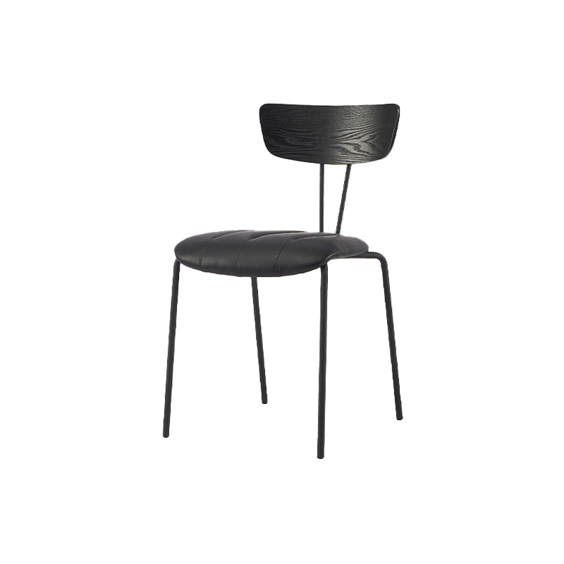 Chaise de salle à manger de style industriel, chaises latérales de cuisine sans accoudoirs avec pieds en métal