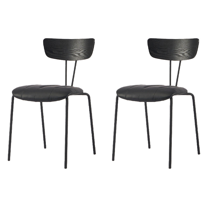 Chaise de salle à manger de style industriel, chaises latérales de cuisine sans accoudoirs avec pieds en métal