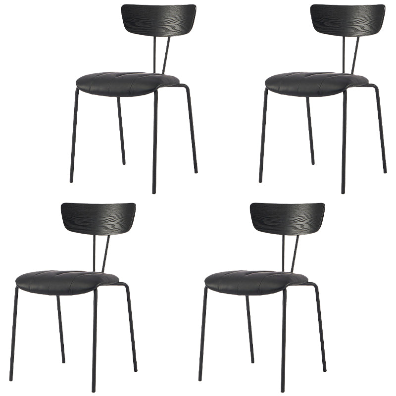 Chaise de salle à manger de style industriel, chaises latérales de cuisine sans accoudoirs avec pieds en métal