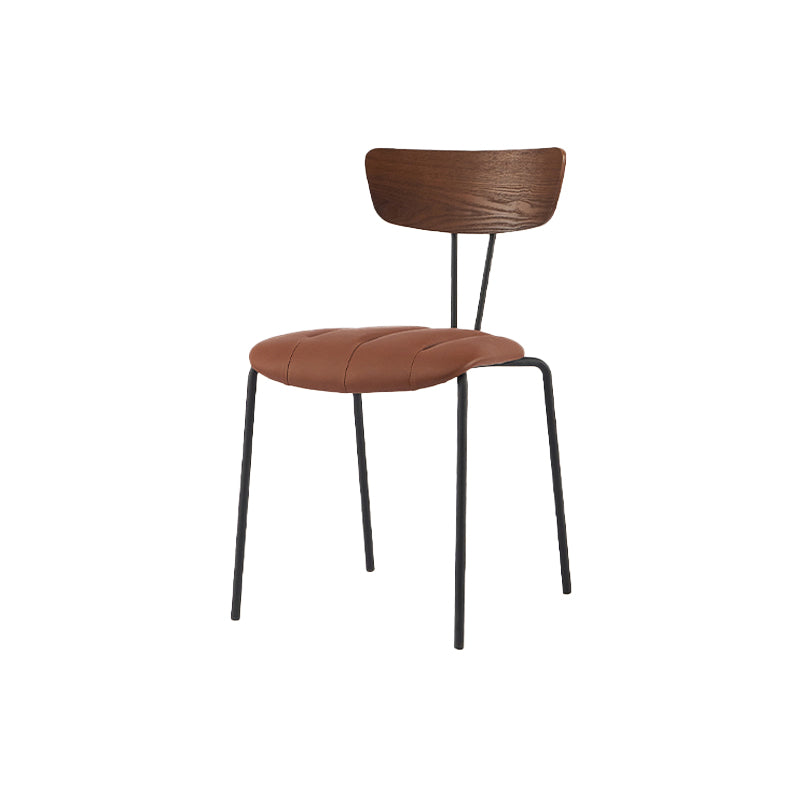 Chaise de salle à manger de style industriel, chaises latérales de cuisine sans accoudoirs avec pieds en métal