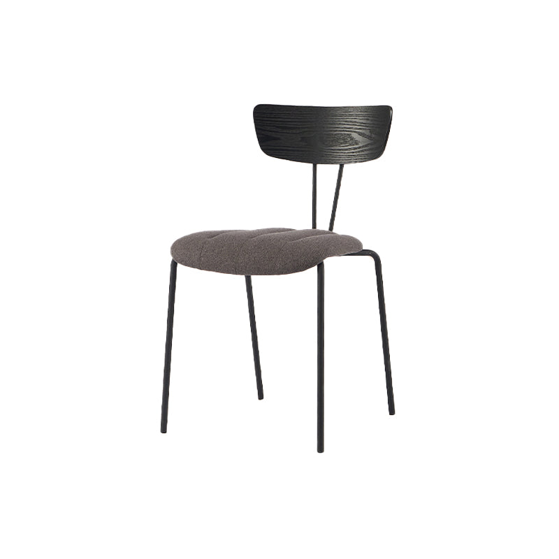 Chaise de salle à manger de style industriel, chaises latérales de cuisine sans accoudoirs avec pieds en métal