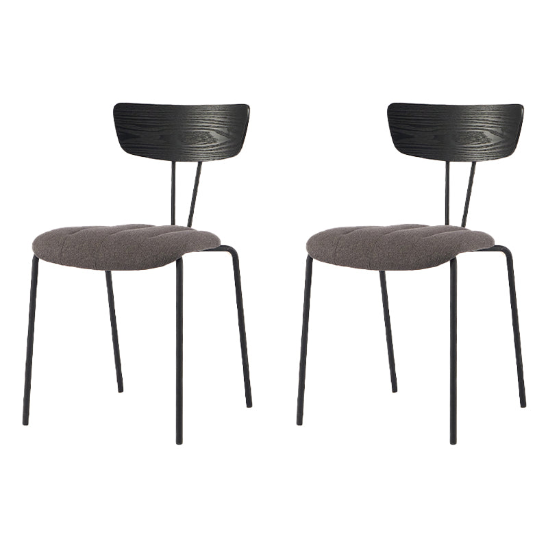 Chaise de salle à manger de style industriel, chaises latérales de cuisine sans accoudoirs avec pieds en métal