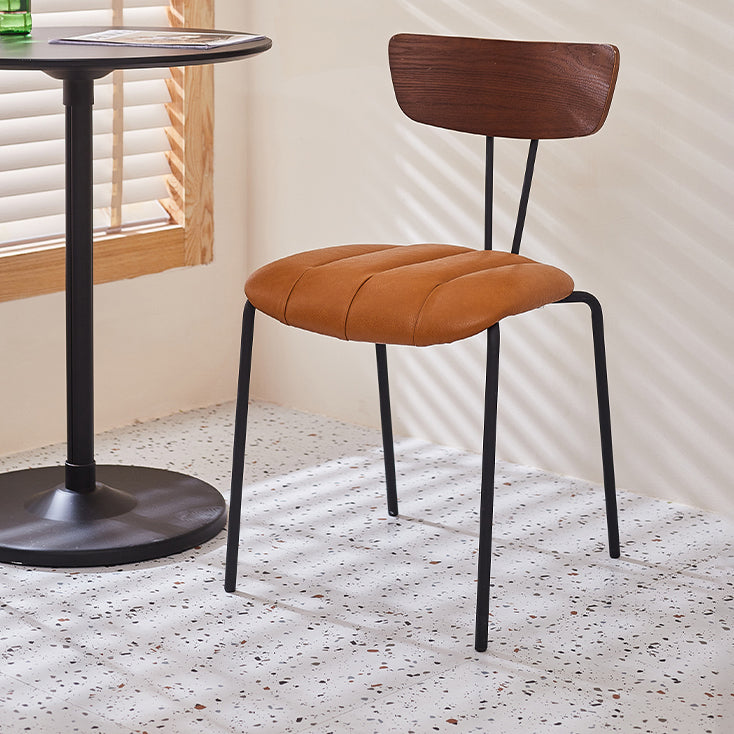 Chaise de salle à manger de style industriel, chaises latérales de cuisine sans accoudoirs avec pieds en métal