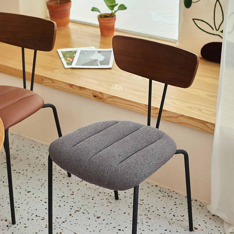 Chaise de salle à manger de style industriel, chaises latérales de cuisine sans accoudoirs avec pieds en métal