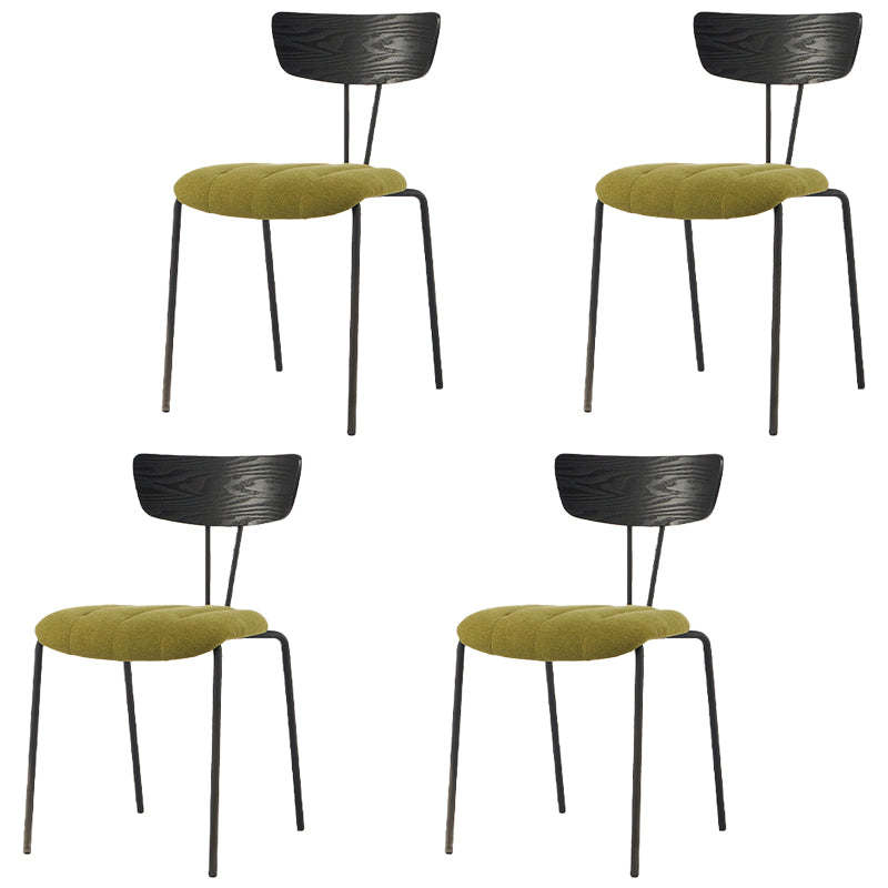 Chaise de salle à manger de style industriel, chaises latérales de cuisine sans accoudoirs avec pieds en métal