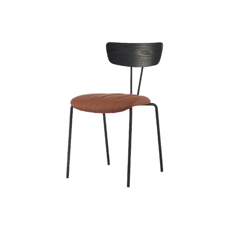 Chaise de salle à manger de style industriel, chaises latérales de cuisine sans accoudoirs avec pieds en métal