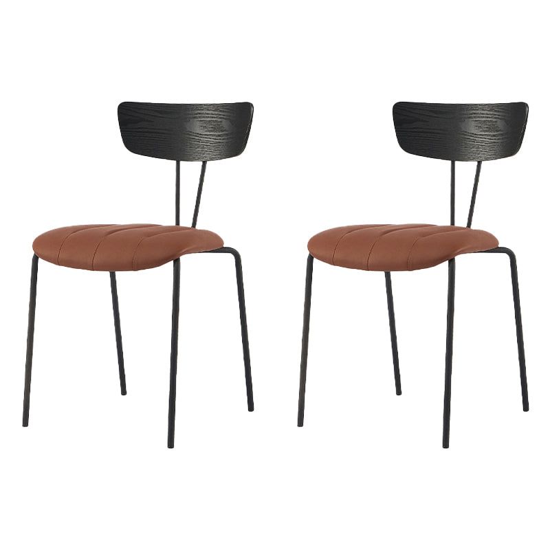 Chaise de salle à manger de style industriel, chaises latérales de cuisine sans accoudoirs avec pieds en métal