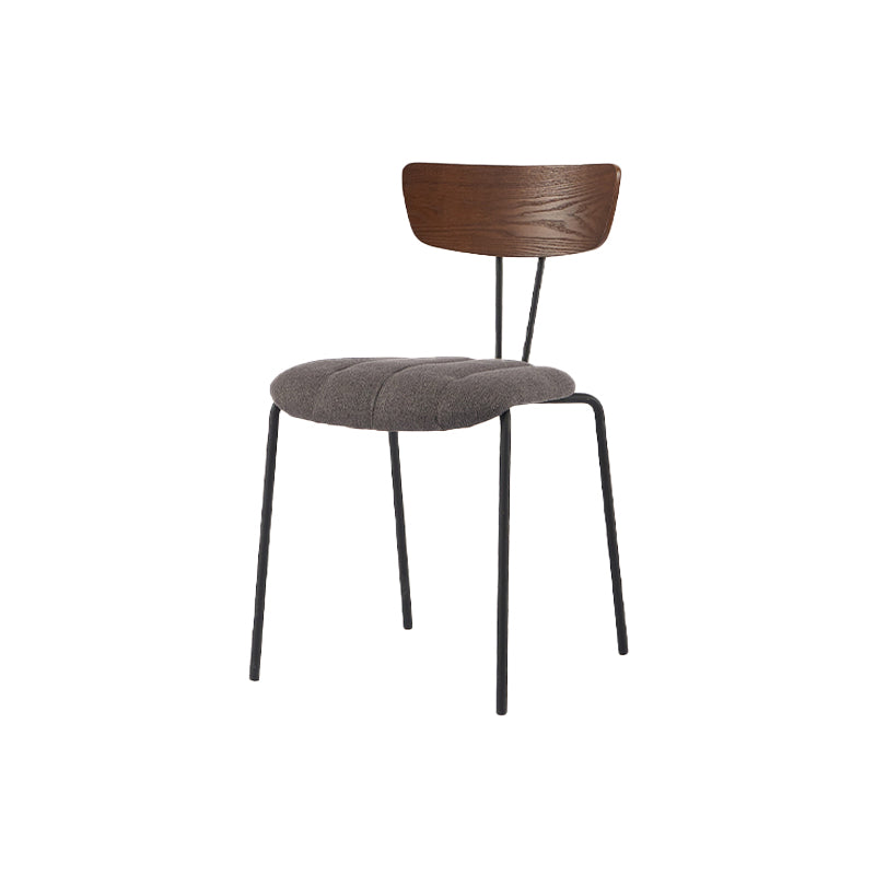 Chaise de salle à manger de style industriel, chaises latérales de cuisine sans accoudoirs avec pieds en métal