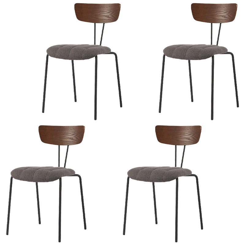 Chaise de salle à manger de style industriel, chaises latérales de cuisine sans accoudoirs avec pieds en métal