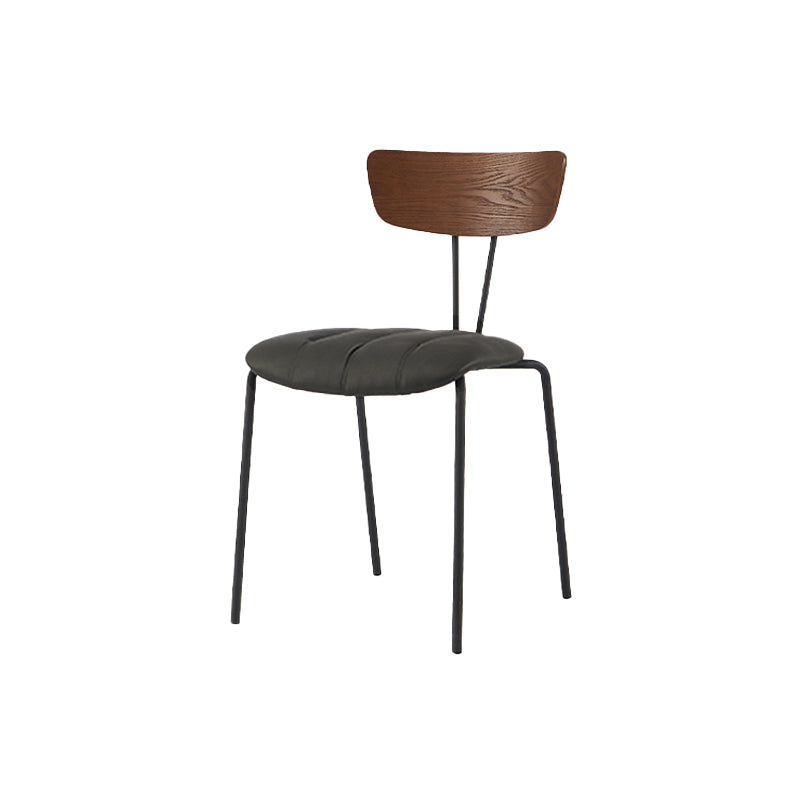 Chaise de salle à manger de style industriel, chaises latérales de cuisine sans accoudoirs avec pieds en métal