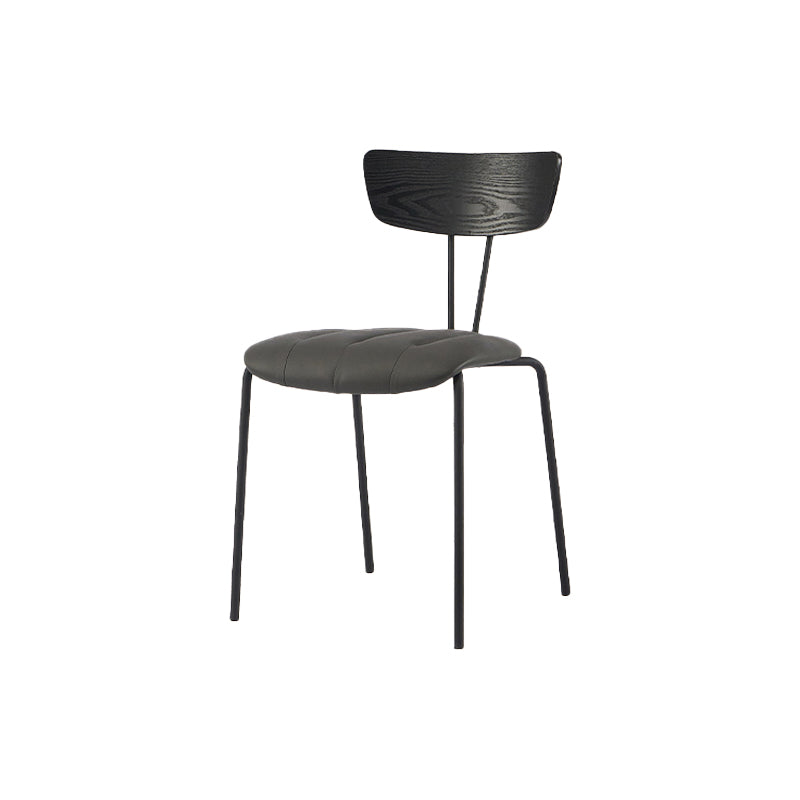 Chaise de salle à manger de style industriel, chaises latérales de cuisine sans accoudoirs avec pieds en métal