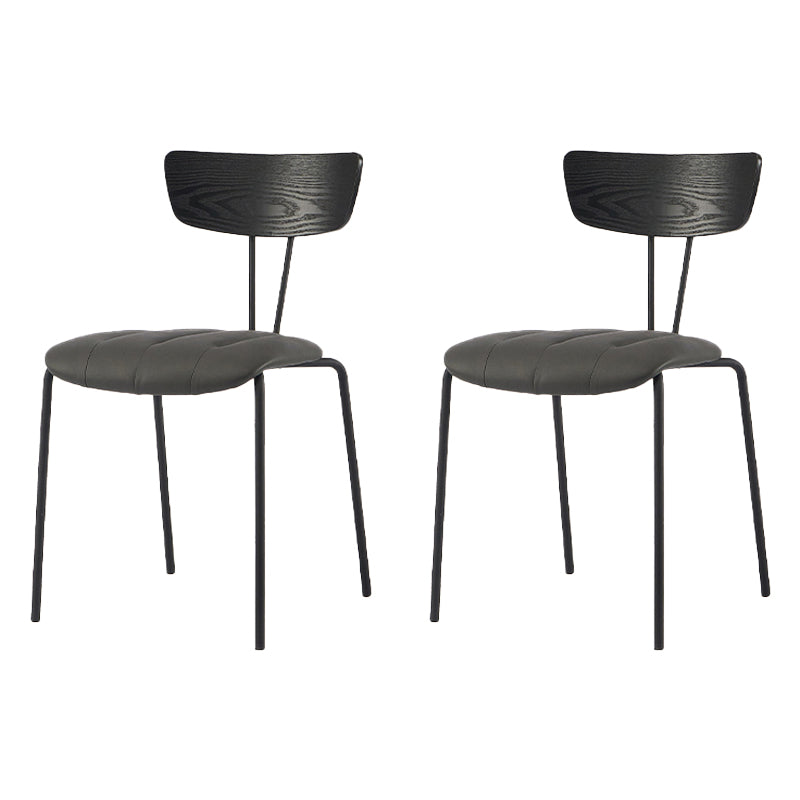 Chaise de salle à manger de style industriel, chaises latérales de cuisine sans accoudoirs avec pieds en métal
