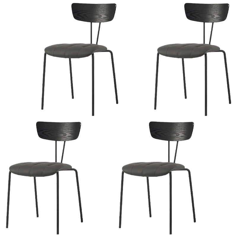 Chaise de salle à manger de style industriel, chaises latérales de cuisine sans accoudoirs avec pieds en métal