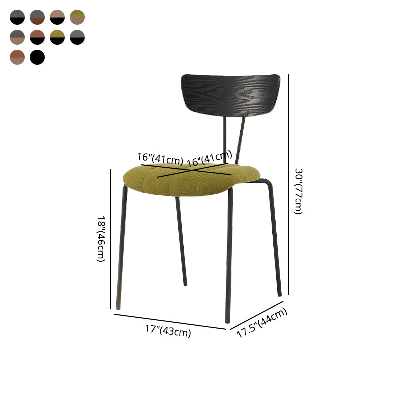 Chaise de salle à manger de style industriel, chaises latérales de cuisine sans accoudoirs avec pieds en métal