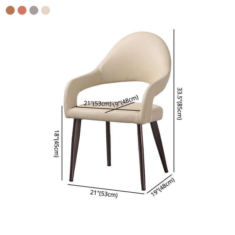 Sillas de comedor de metal contemporáneas con respaldo abierto (juego de 2)