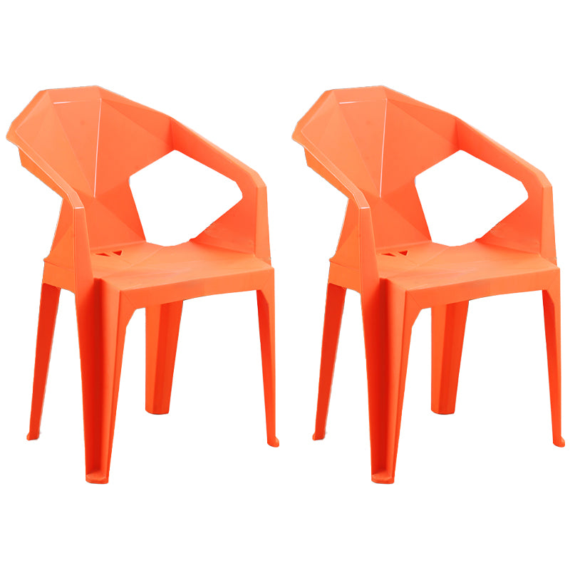 Fauteuil de salle à manger en plastique de Style nordique, chaise latérale à dossier ouvert pour Restaurant