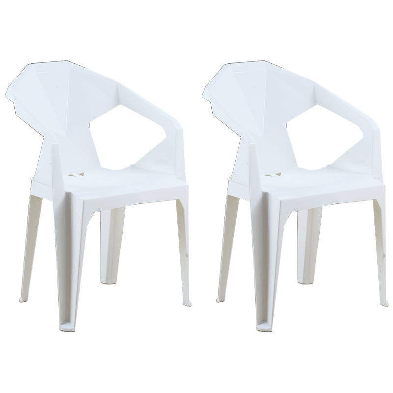 Nordic Style Plastic Dining Armchair Open Back Dining Side Chair for Restaurant