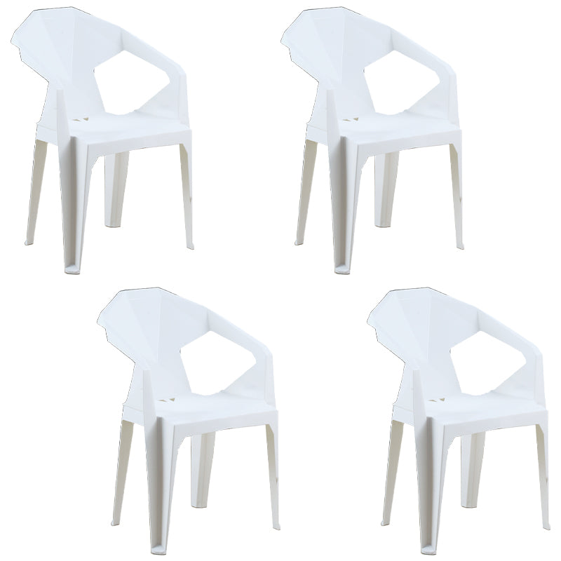 Nordic Style Plastic Dining Armchair Open Back Dining Side Chair for Restaurant