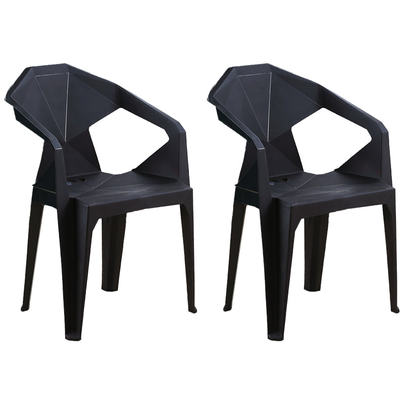 Nordic Style Plastic Dining Armchair Open Back Dining Side Chair for Restaurant