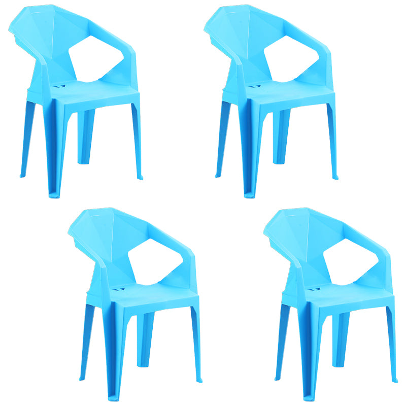 Nordic Style Plastic Dining Armchair Open Back Dining Side Chair for Restaurant