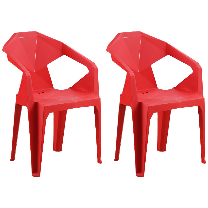 Fauteuil de salle à manger en plastique de Style nordique, chaise latérale à dossier ouvert pour Restaurant