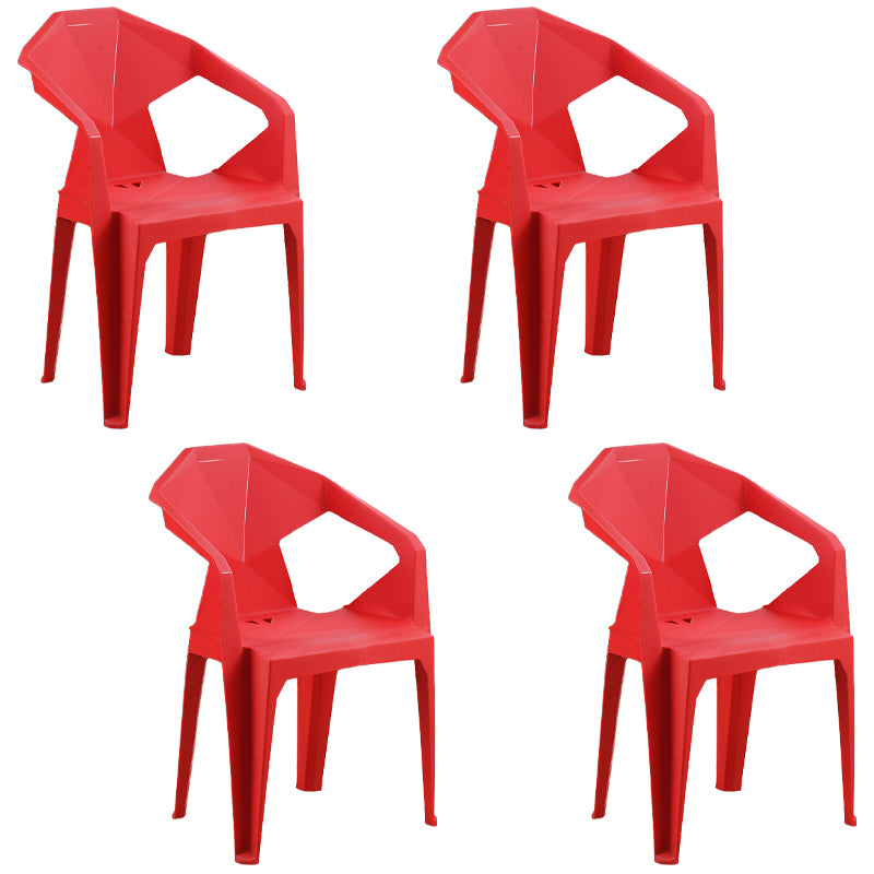 Nordic Style Plastic Dining Armchair Open Back Dining Side Chair for Restaurant