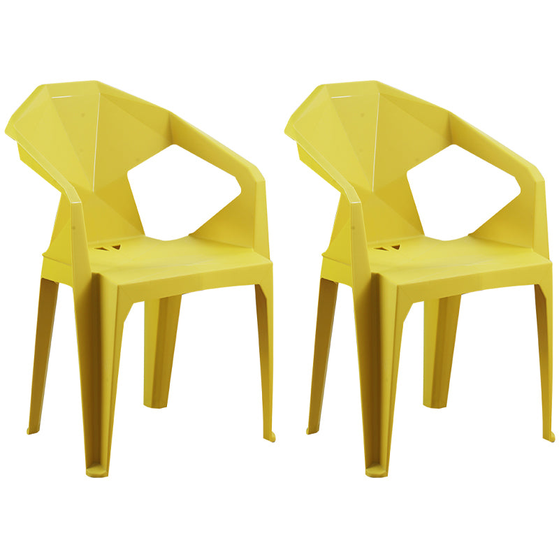 Fauteuil de salle à manger en plastique de Style nordique, chaise latérale à dossier ouvert pour Restaurant