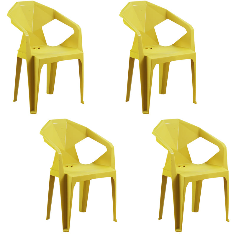 Nordic Style Plastic Dining Armchair Open Back Dining Side Chair for Restaurant