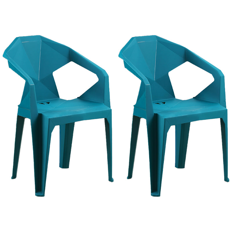 Nordic Style Plastic Dining Armchair Open Back Dining Side Chair for Restaurant