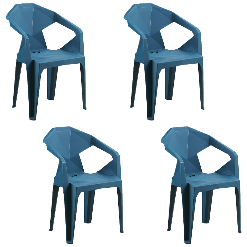 Nordic Style Plastic Dining Armchair Open Back Dining Side Chair for Restaurant