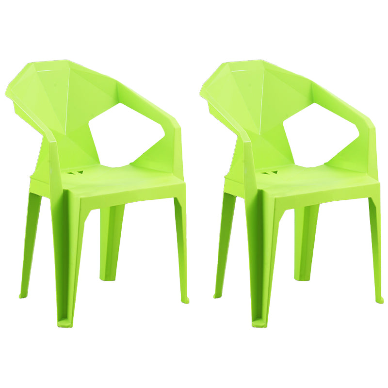 Nordic Style Plastic Dining Armchair Open Back Dining Side Chair for Restaurant