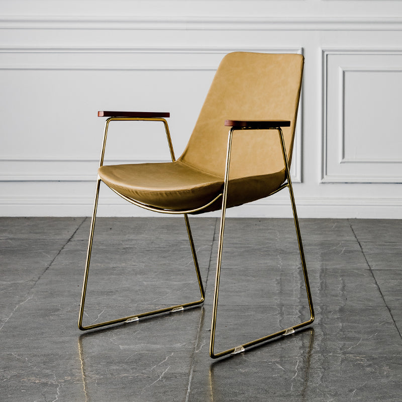 Chaises de salle à manger de style nordique, bras de cuisine, chaises latérales de salle à manger avec pieds en métal