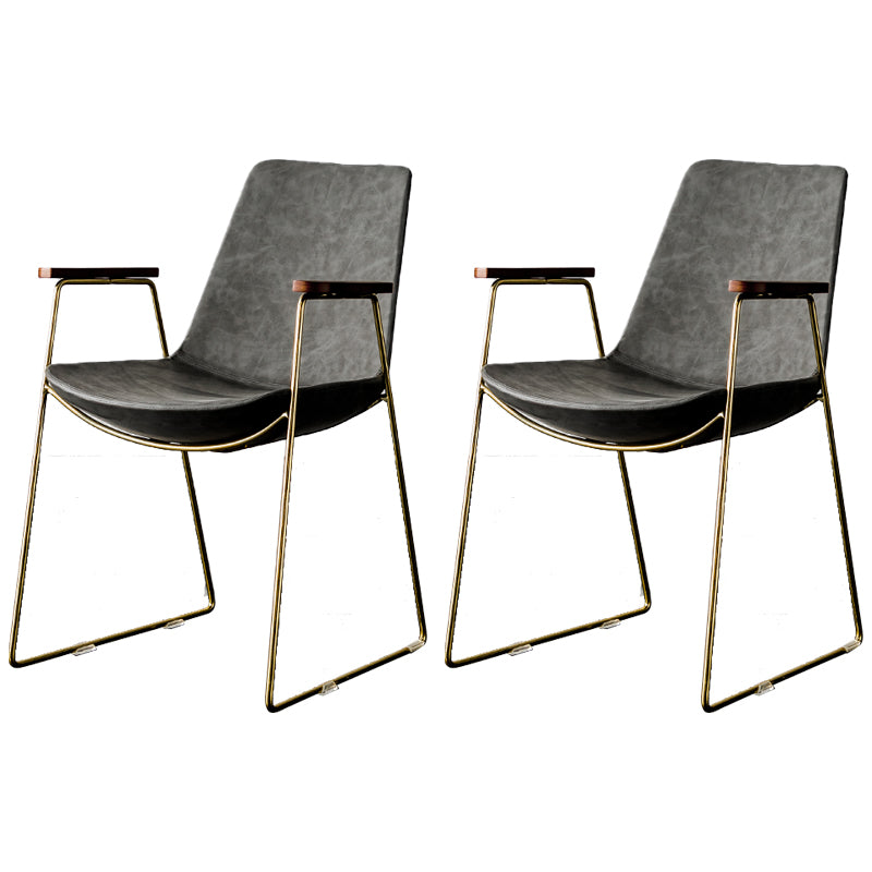Chaises de salle à manger de style nordique, bras de cuisine, chaises latérales de salle à manger avec pieds en métal