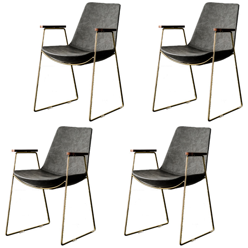 Chaises de salle à manger de style nordique, bras de cuisine, chaises latérales de salle à manger avec pieds en métal