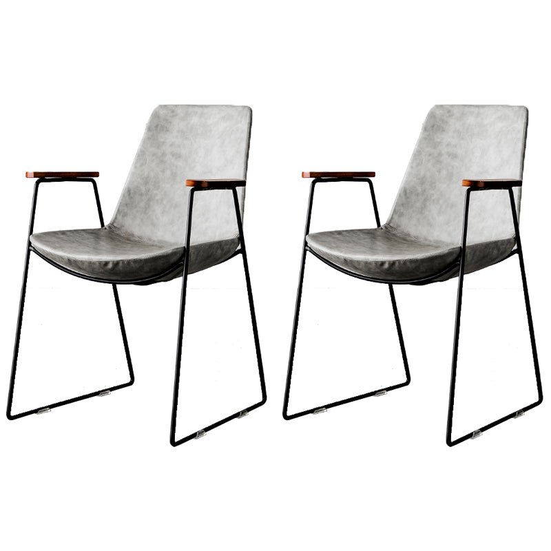 Chaises de salle à manger de style nordique, bras de cuisine, chaises latérales de salle à manger avec pieds en métal