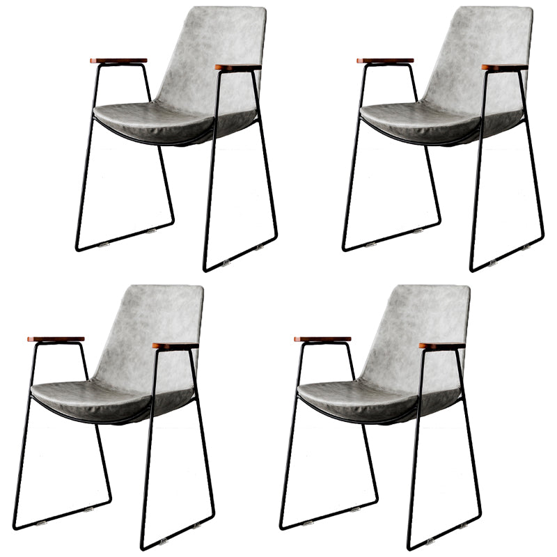 Chaises de salle à manger de style nordique, bras de cuisine, chaises latérales de salle à manger avec pieds en métal