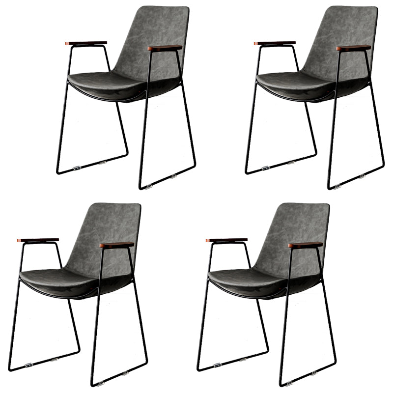 Chaises de salle à manger de style nordique, bras de cuisine, chaises latérales de salle à manger avec pieds en métal